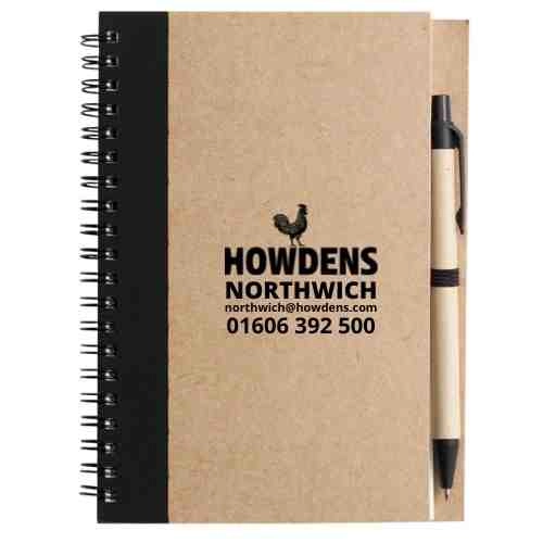 Recycled notebook with ballpen